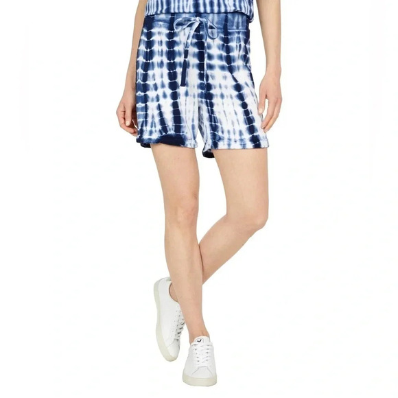 LAmade™ Drawstring Midi Shorts in Tie-Dye - Blue/White - Size Medium - NWT - Picture 1 of 8